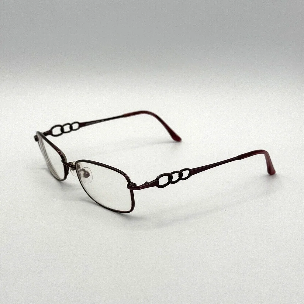 Joan Collins 9773 Plum Metal Eyeglass Frames‎ ONLY 53-17-135 with Case Y2K